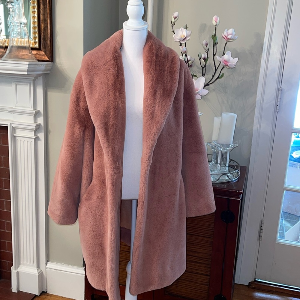 Adrienne Landau Faux Fur Coat